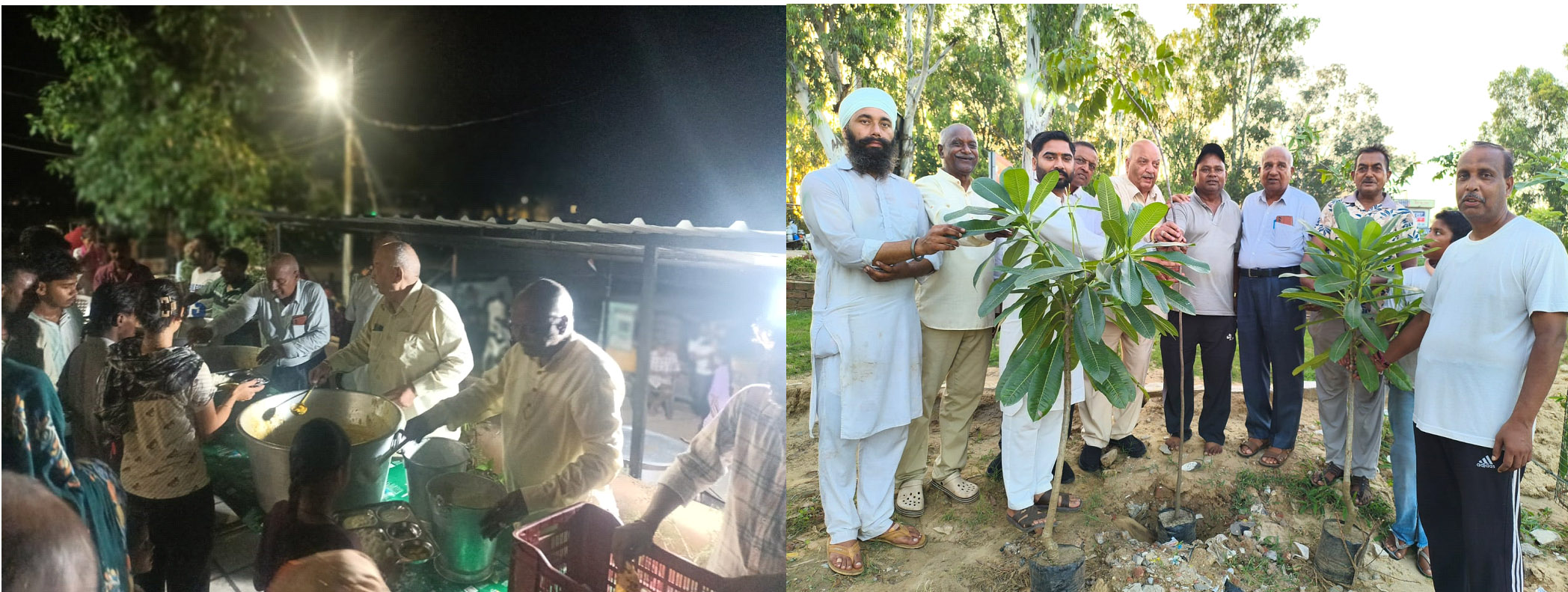 On the occasion of Shri Kanhaiya Ji's holiday, Sudhar Sabha planted trees, organized bhajan kirtan and langar.